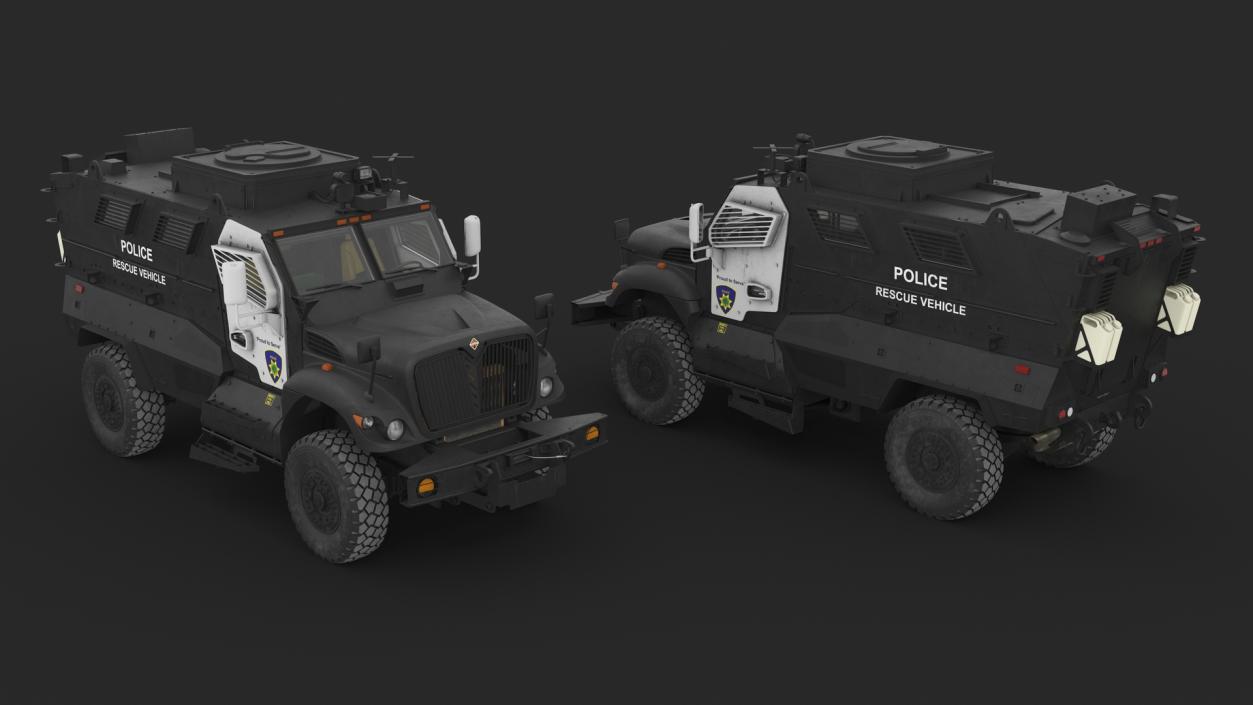 3D model Armored Police Rescue Vehicle Black