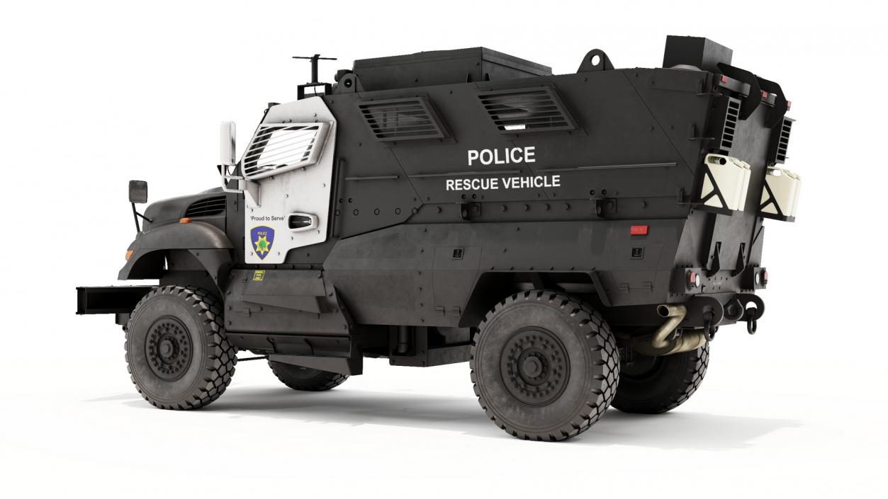 3D model Armored Police Rescue Vehicle Black