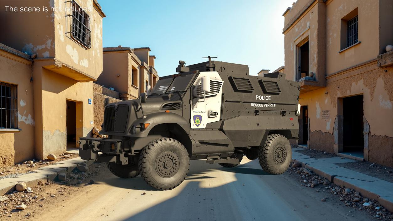 3D model Armored Police Rescue Vehicle Black