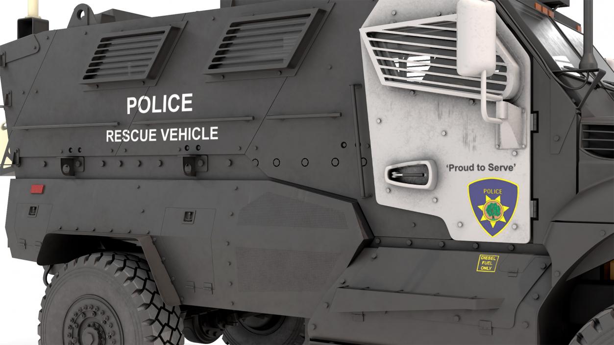 3D model Armored Police Rescue Vehicle Black