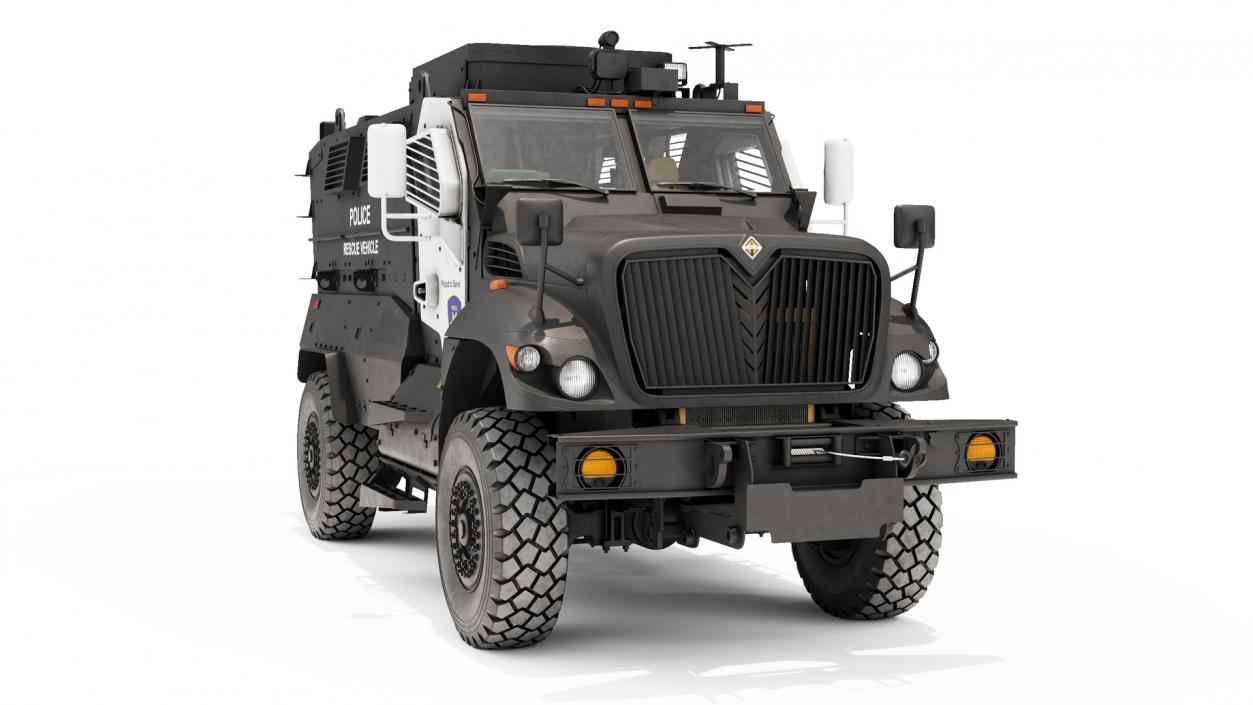 3D model Armored Police Rescue Vehicle Black