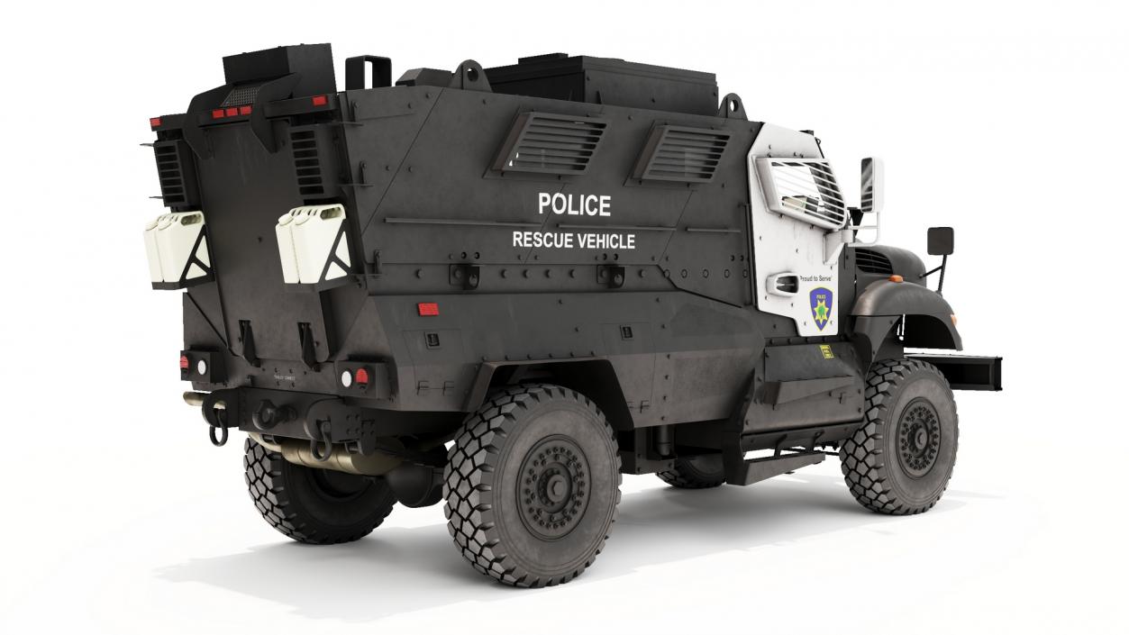 3D model Armored Police Rescue Vehicle Black