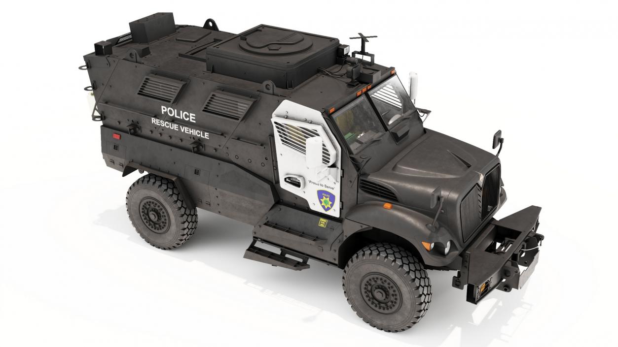 3D model Armored Police Rescue Vehicle Black