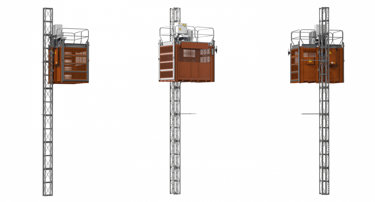 Heavy Duty Construction Passenger Hoist 3D model