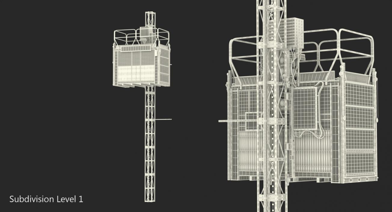 Heavy Duty Construction Passenger Hoist 3D model