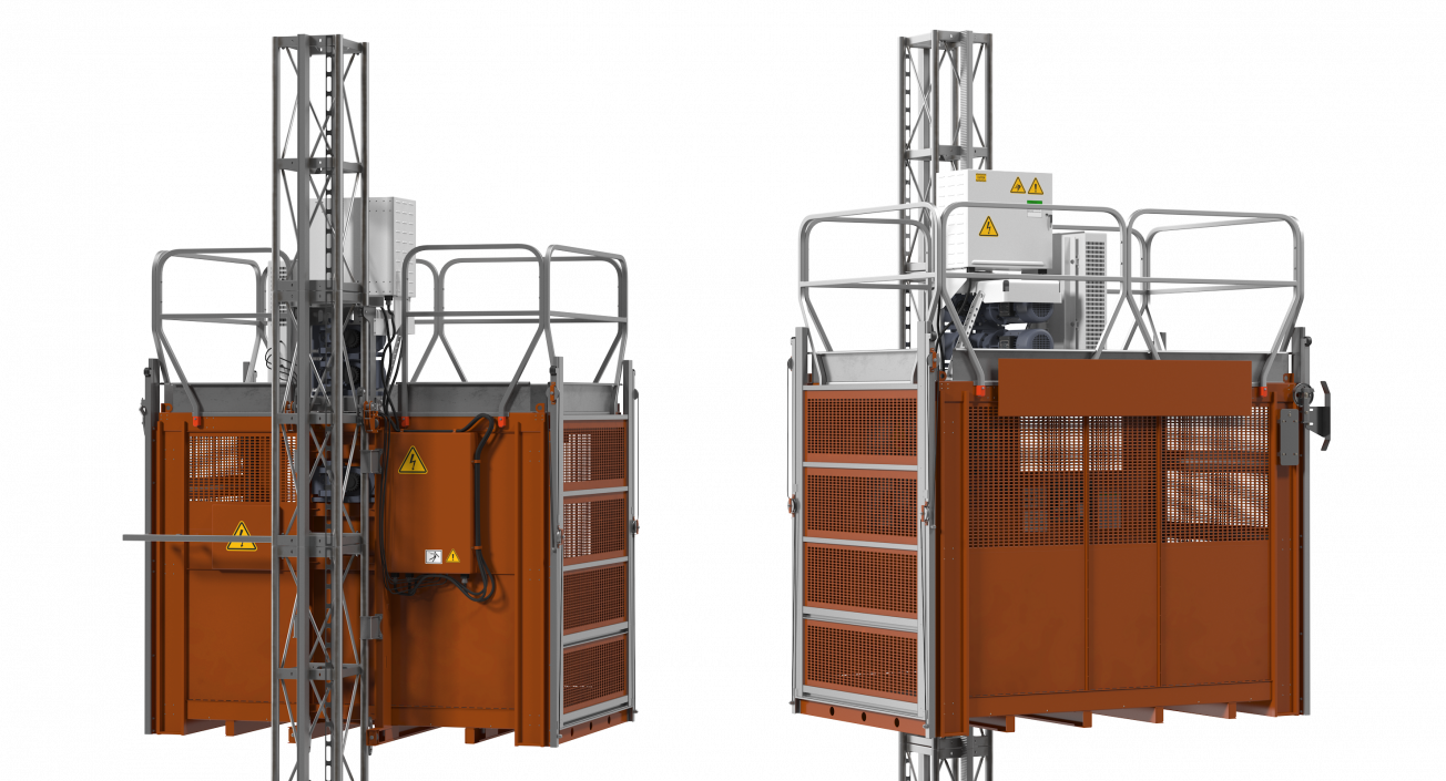 Heavy Duty Construction Passenger Hoist 3D model