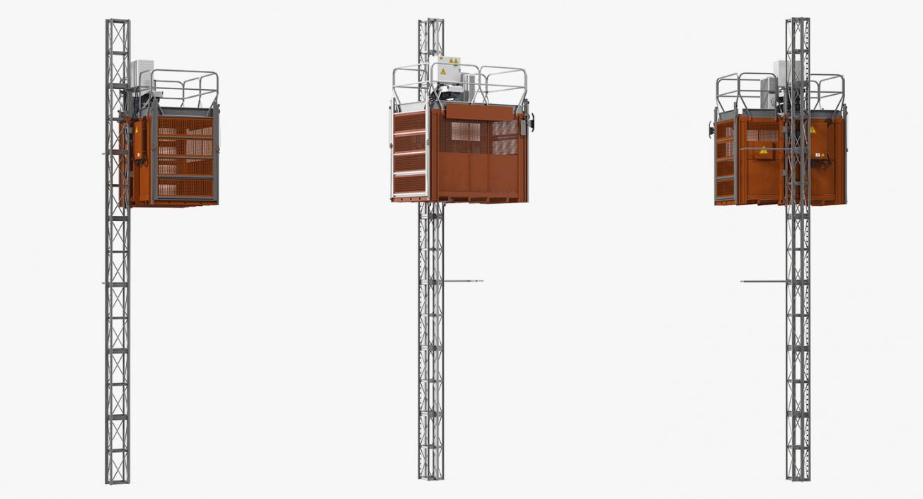 Heavy Duty Construction Passenger Hoist 3D model