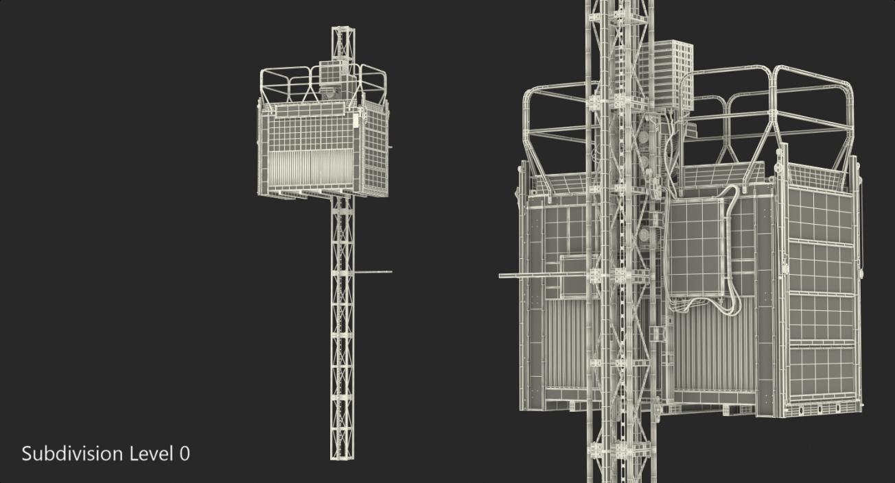 Heavy Duty Construction Passenger Hoist 3D model