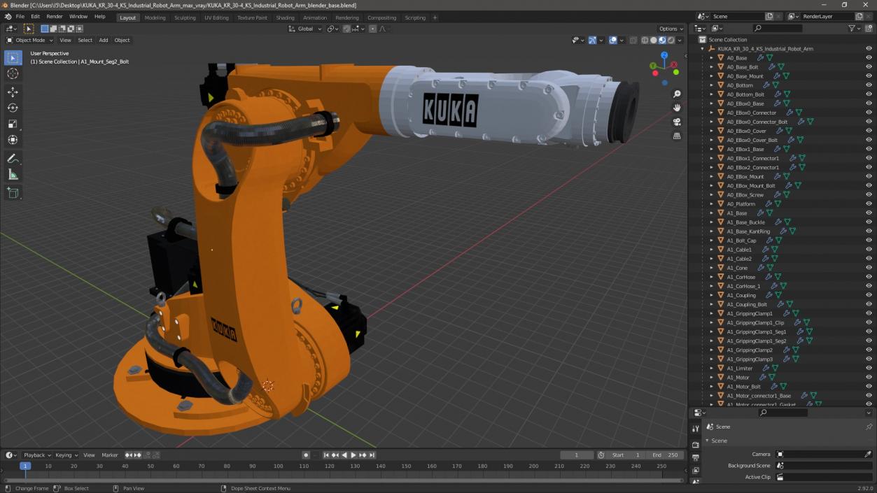 3D KUKA KR 30-4 KS Industrial Robot Arm