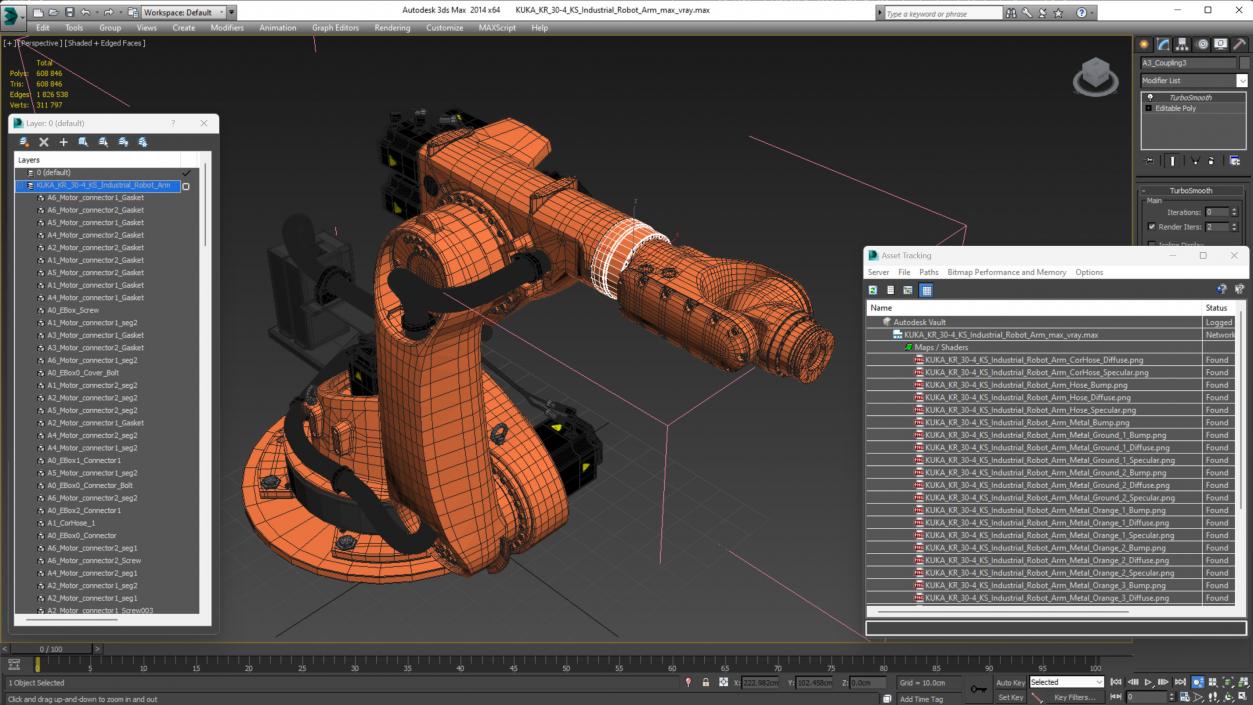 3D KUKA KR 30-4 KS Industrial Robot Arm