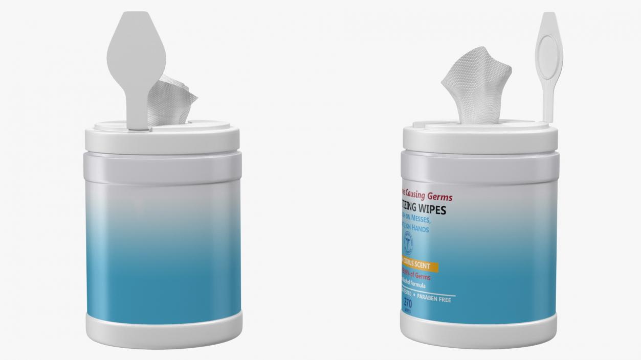 Opened Sanitizing Wipes 270 Count Canister 3D