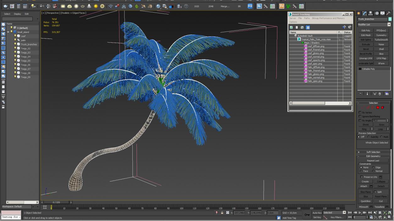 3D Tropical Palm Tree model