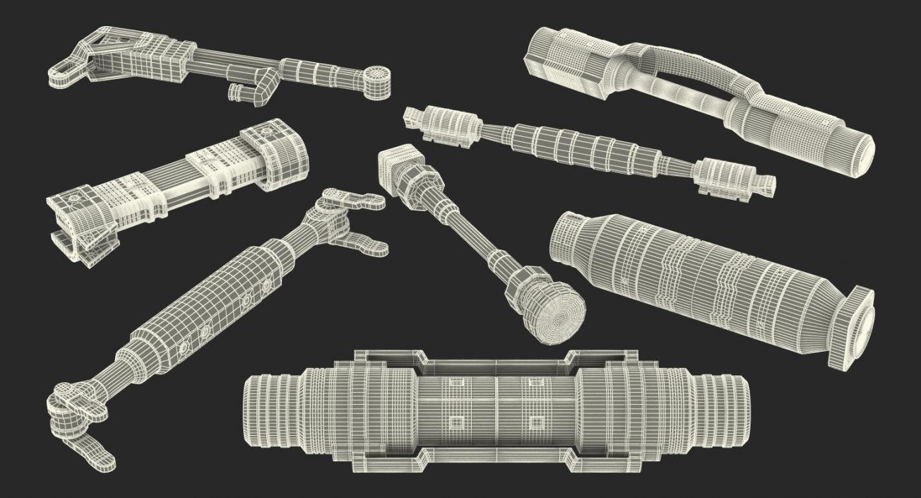 Sci-Fi Anodized Pistons Set 3D