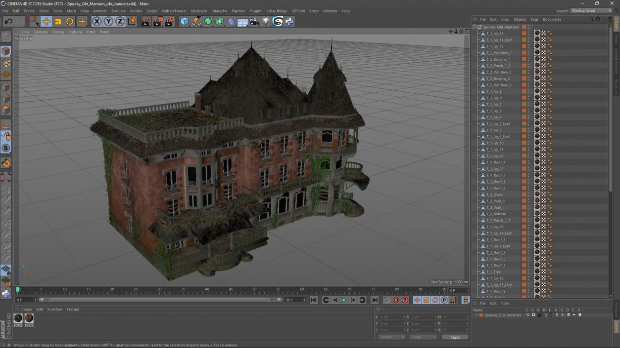 3D Spooky Old Mansion model