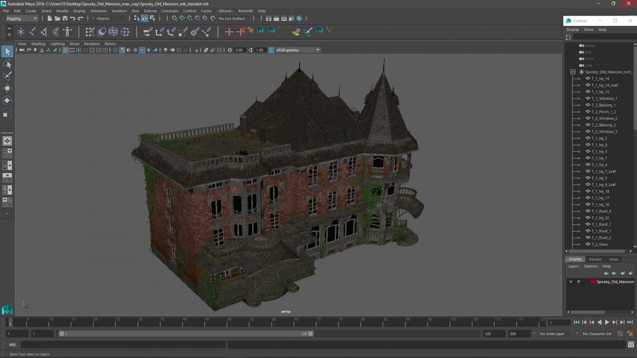 3D Spooky Old Mansion model