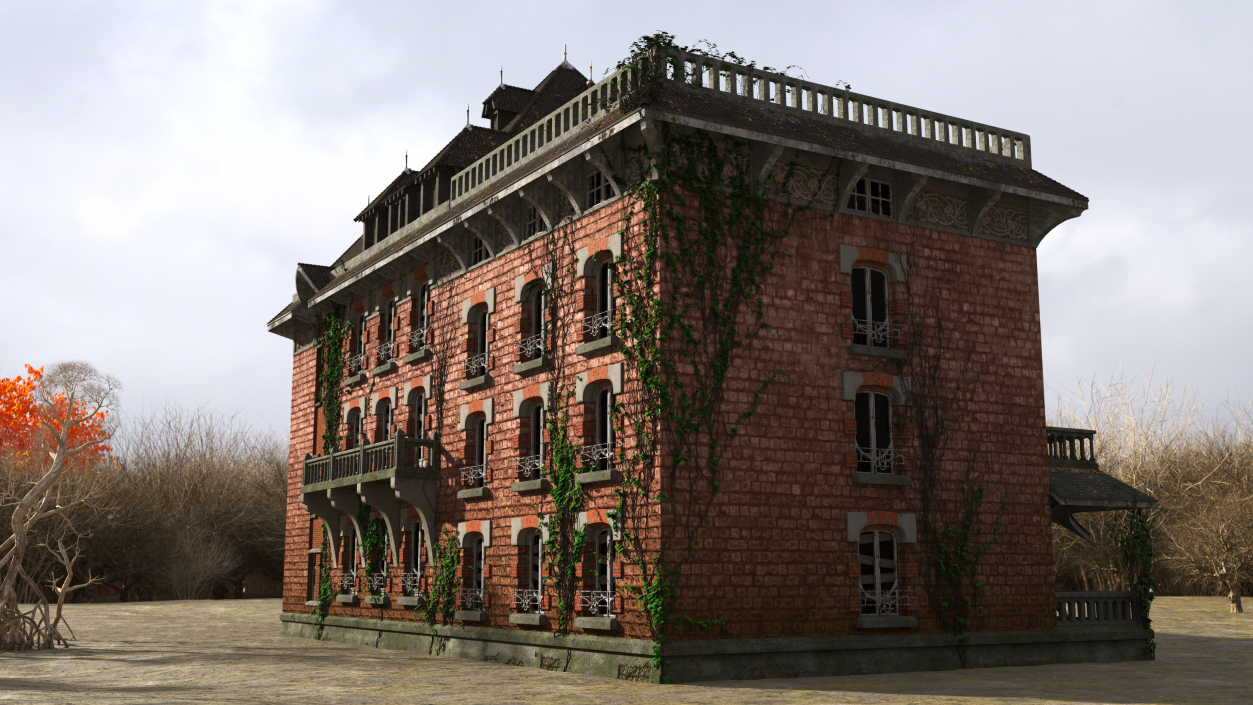 3D Spooky Old Mansion model