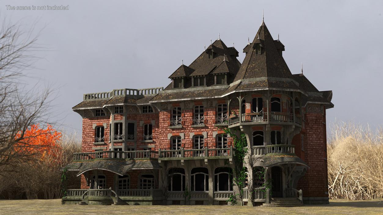 3D Spooky Old Mansion model