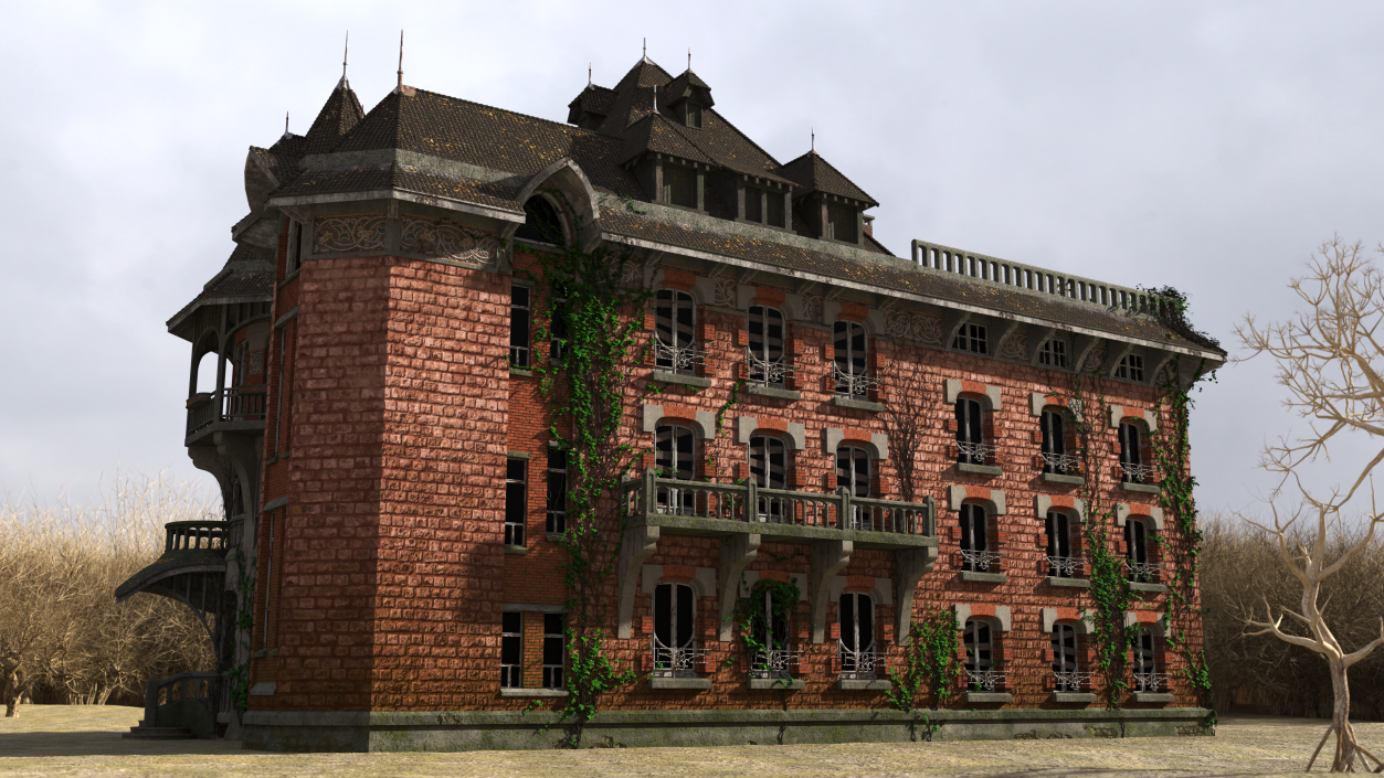 3D Spooky Old Mansion model