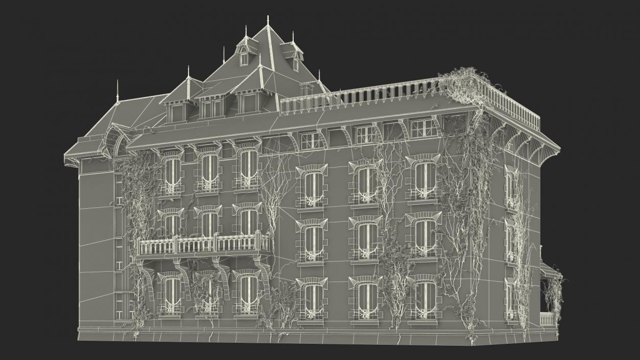 3D Spooky Old Mansion model