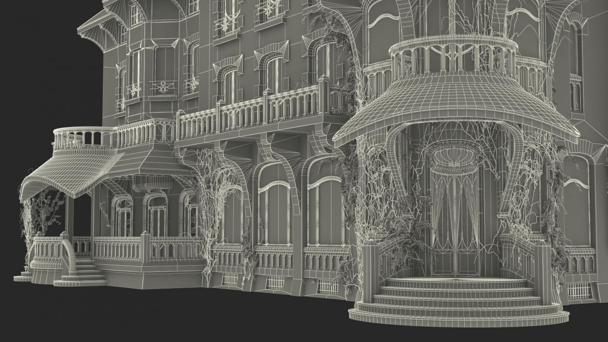 3D Spooky Old Mansion model