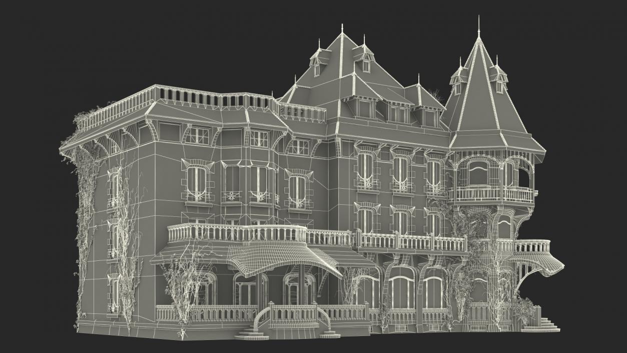 3D Spooky Old Mansion model