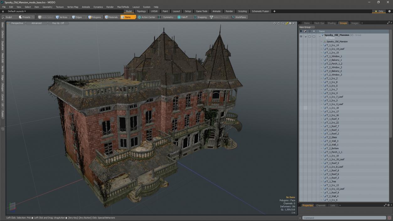 3D Spooky Old Mansion model