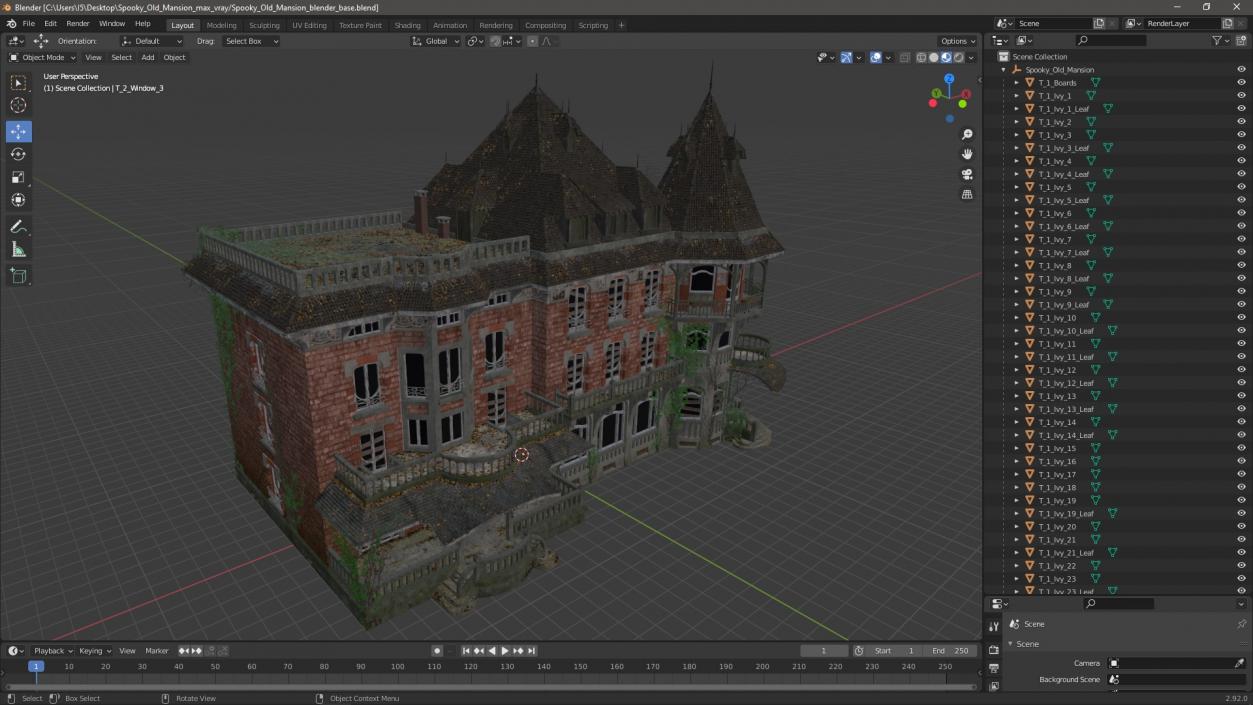 3D Spooky Old Mansion model