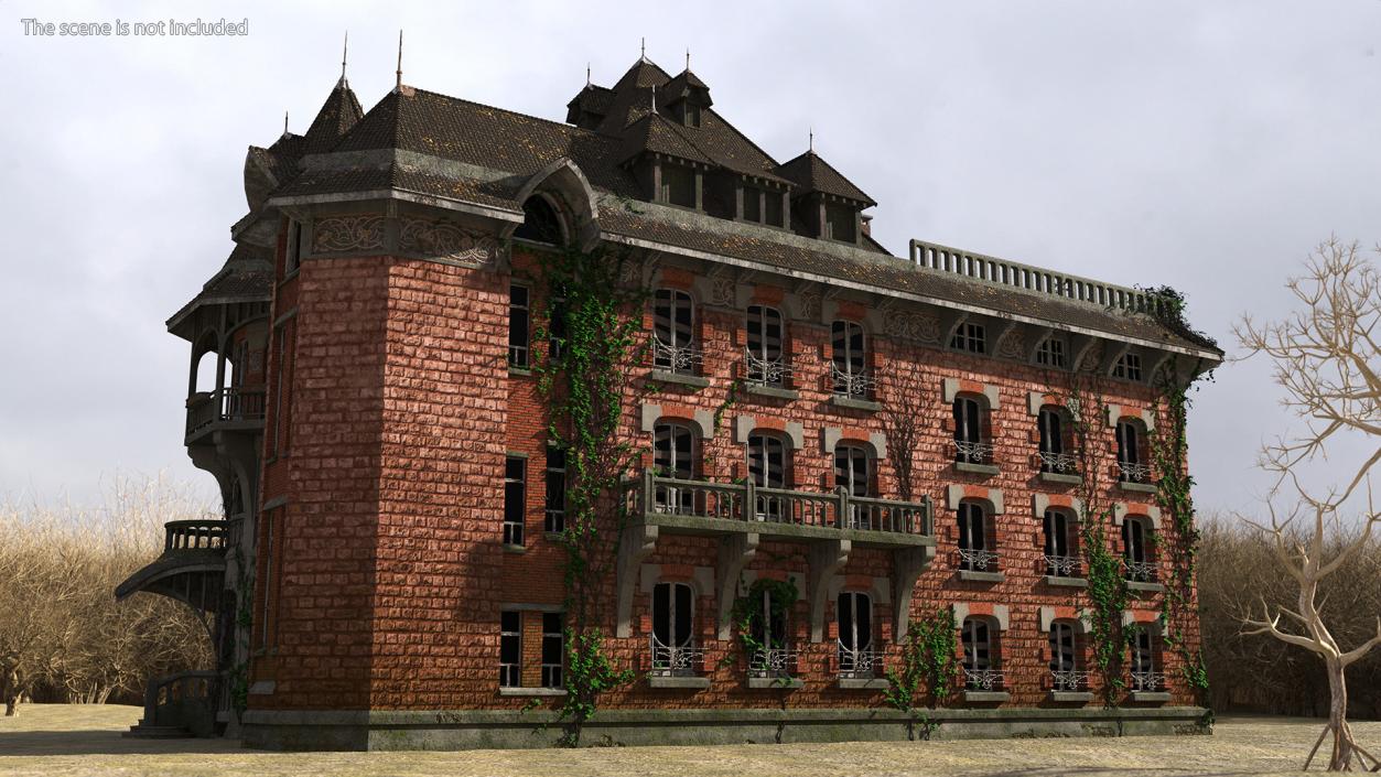 3D Spooky Old Mansion model