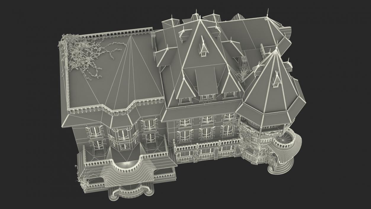 3D Spooky Old Mansion model