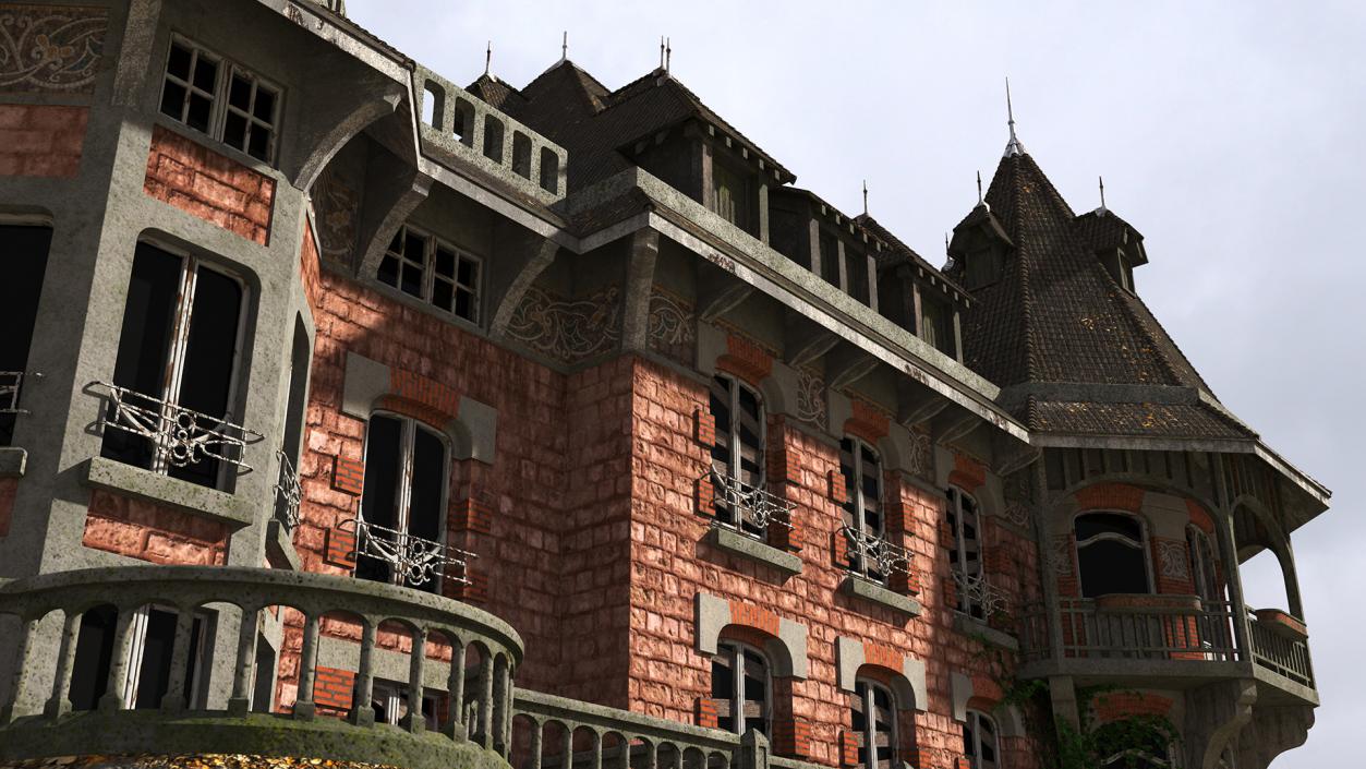 3D Spooky Old Mansion model