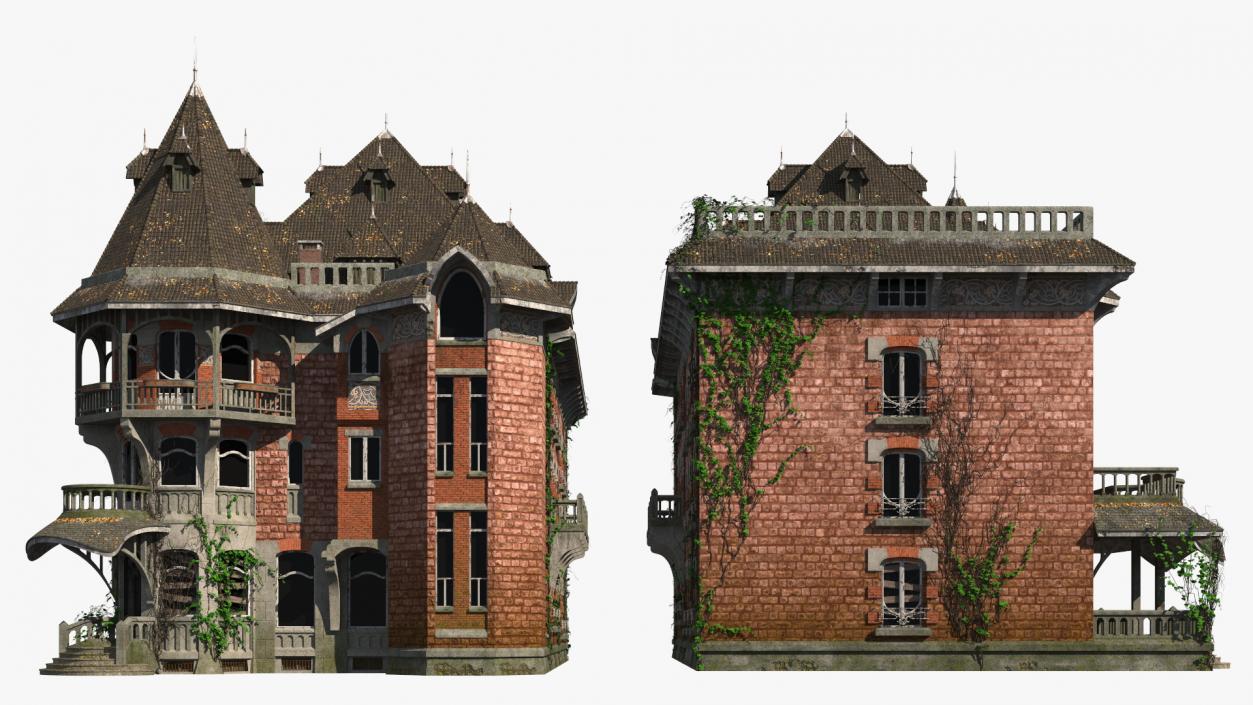 3D Spooky Old Mansion model