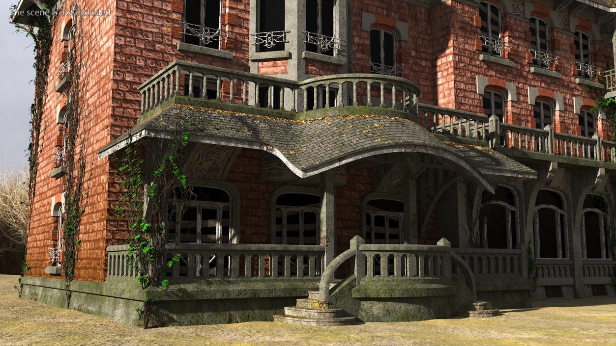 3D Spooky Old Mansion model