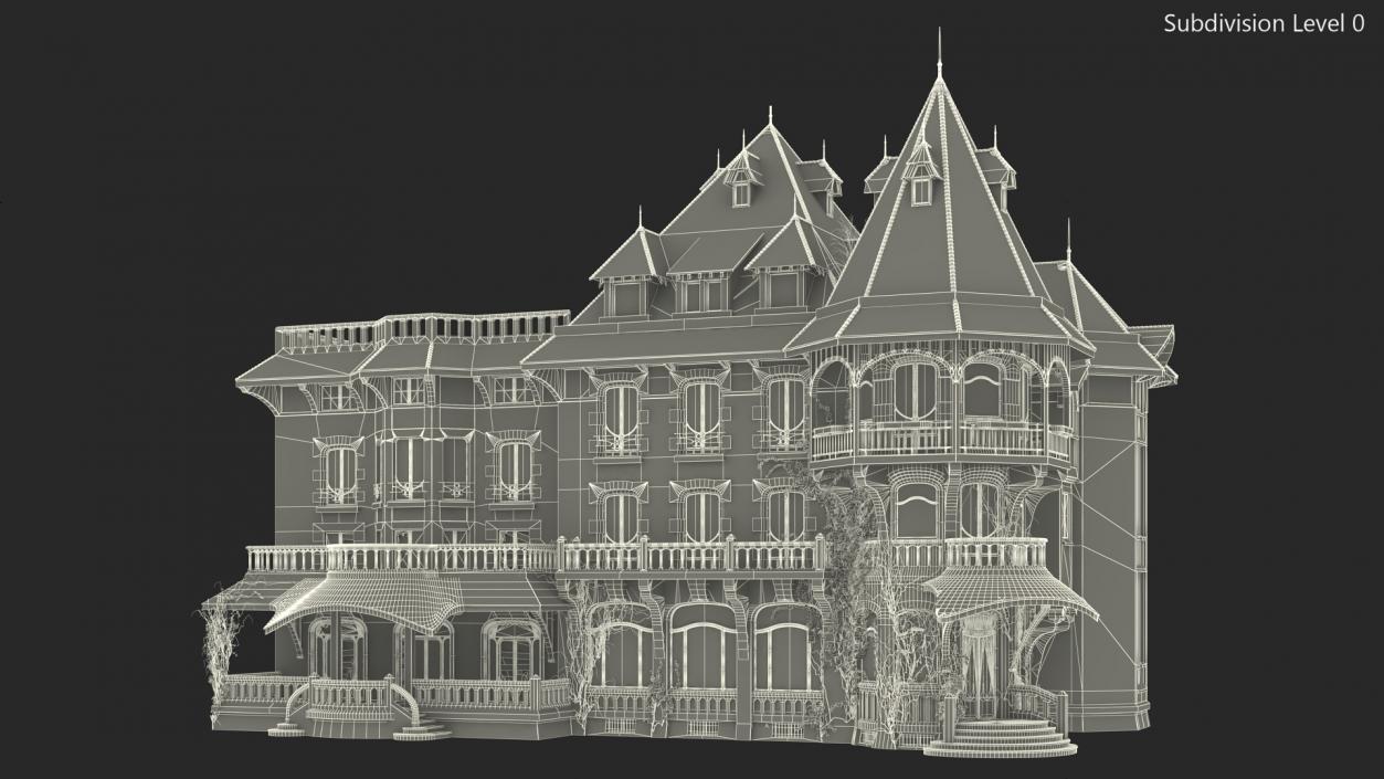 3D Spooky Old Mansion model