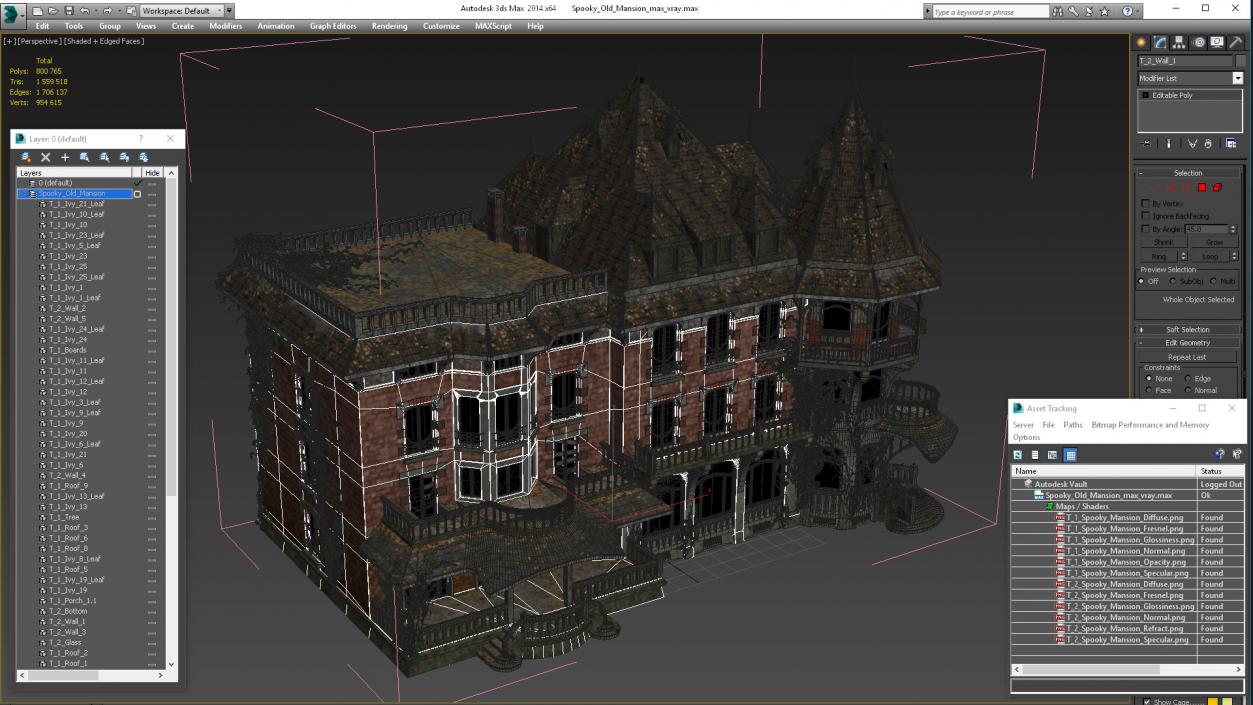 3D Spooky Old Mansion model