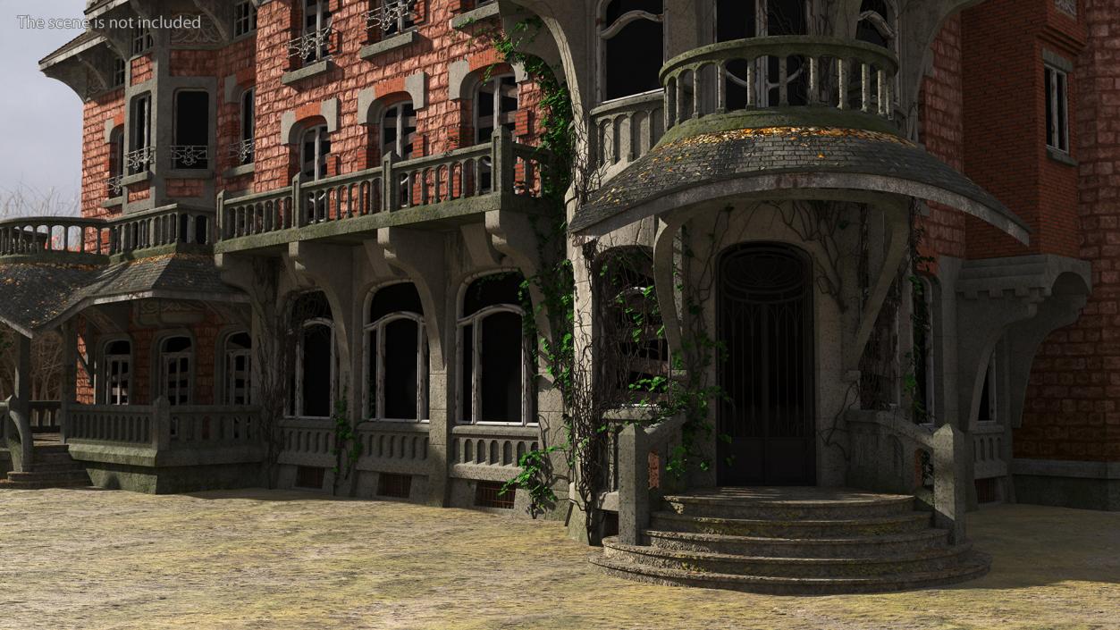 3D Spooky Old Mansion model