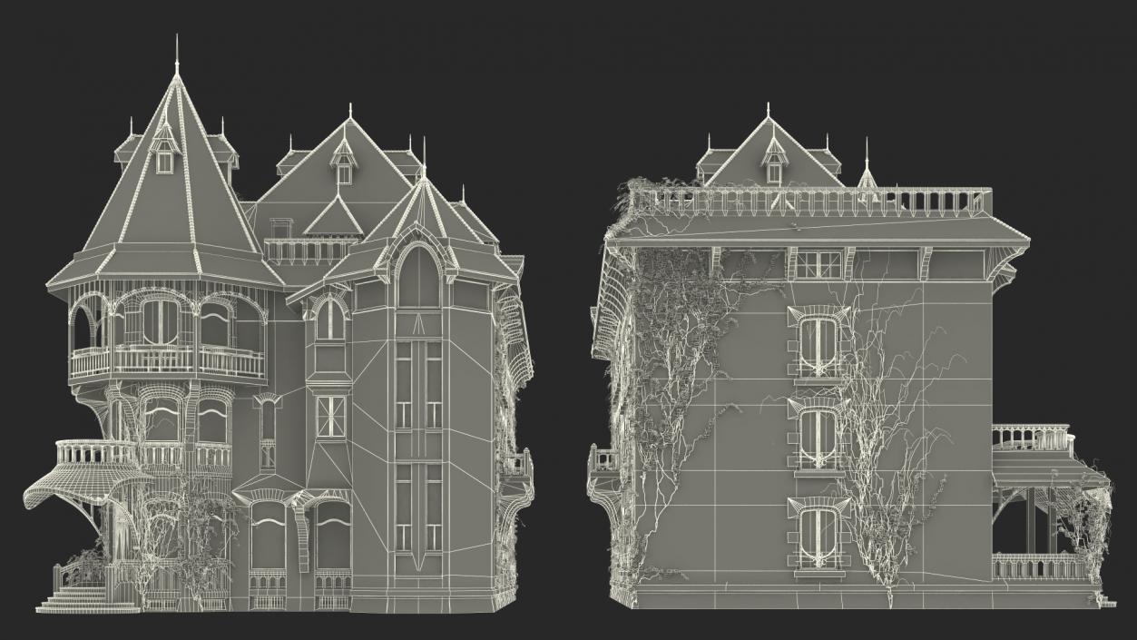 3D Spooky Old Mansion model