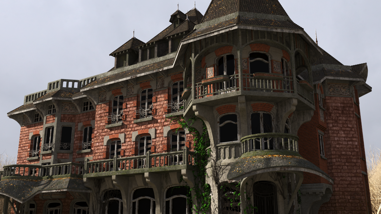 3D Spooky Old Mansion model