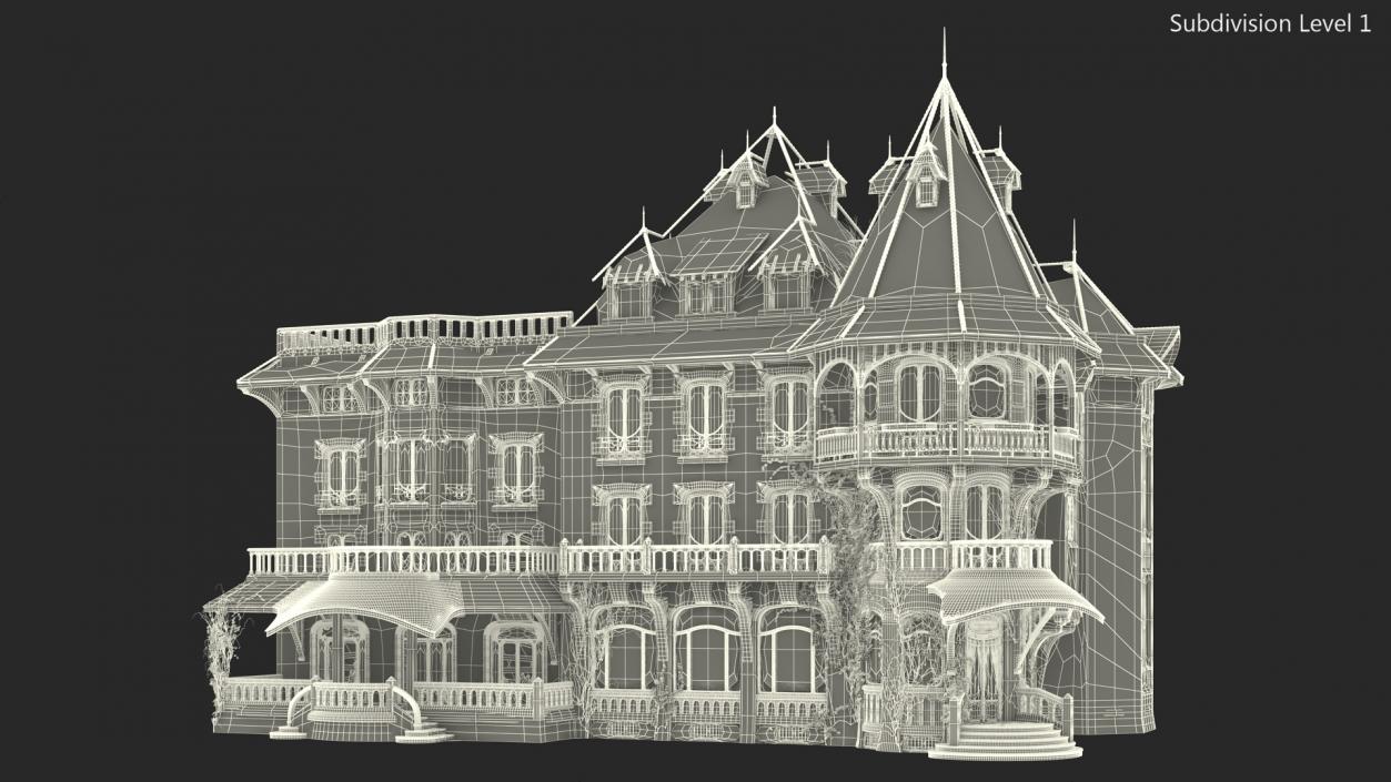 3D Spooky Old Mansion model