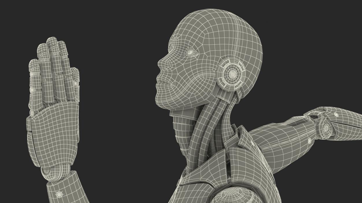 Female Cyborg Run Pose 3D