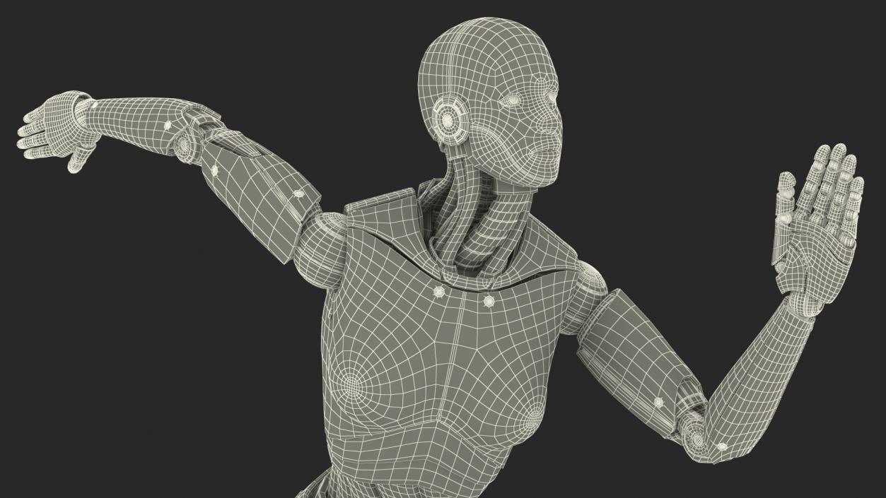 Female Cyborg Run Pose 3D