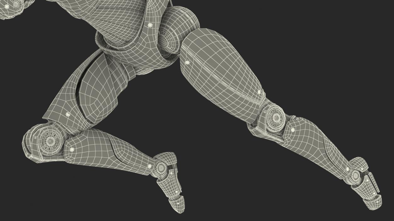 Female Cyborg Run Pose 3D