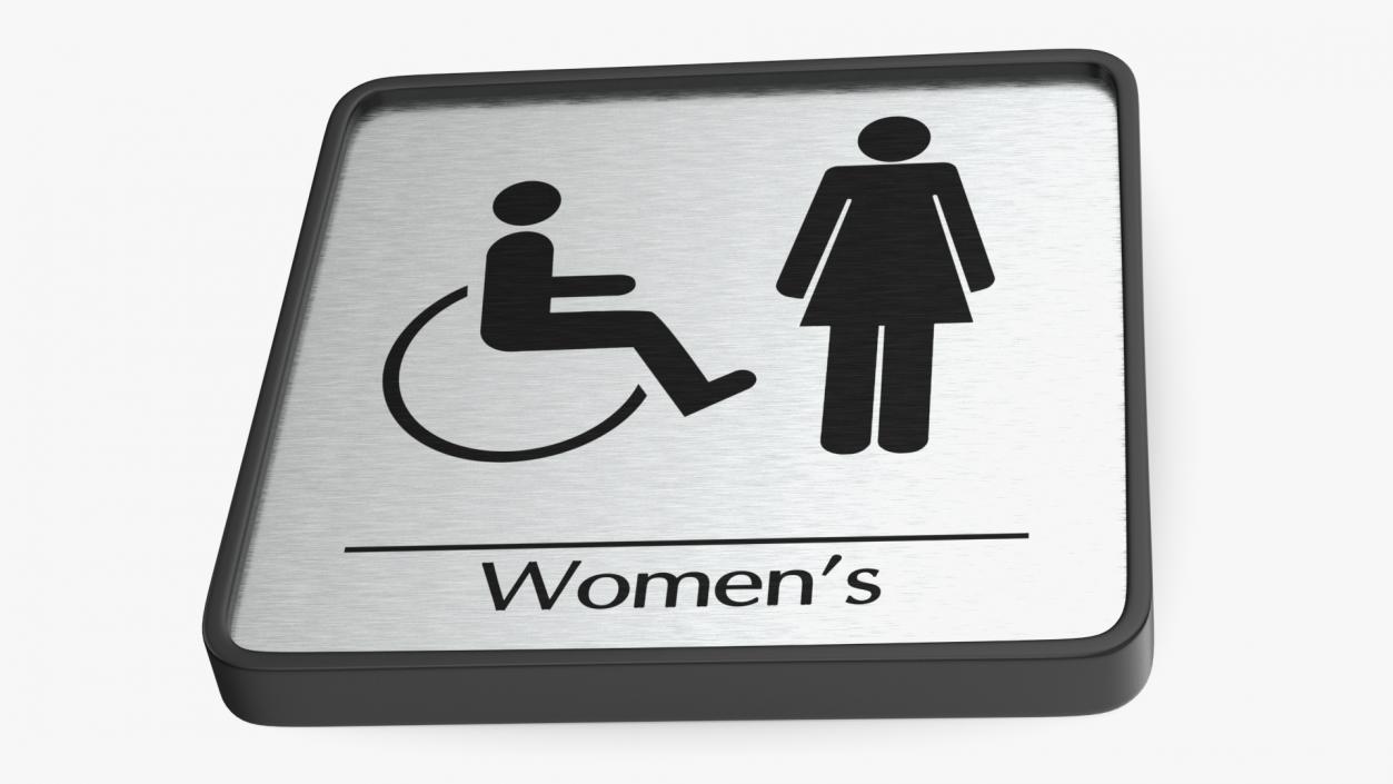 3D Female Disabled Toilet Compliance Sign model