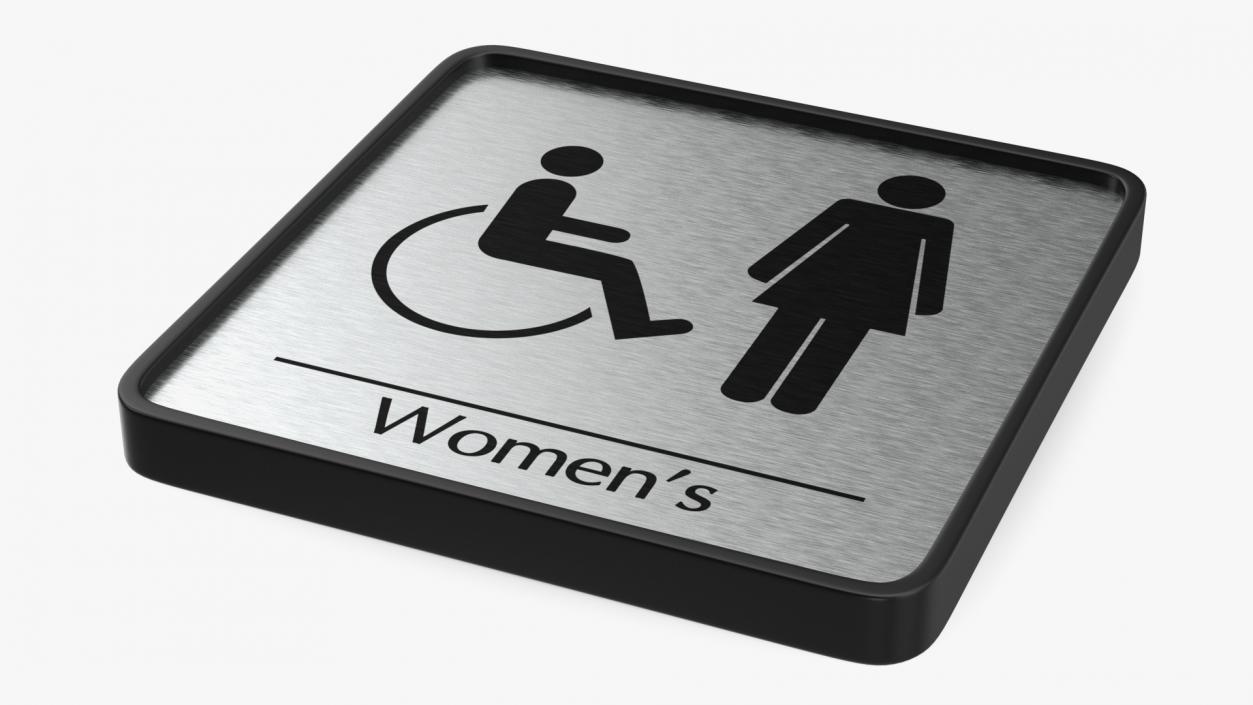 3D Female Disabled Toilet Compliance Sign model