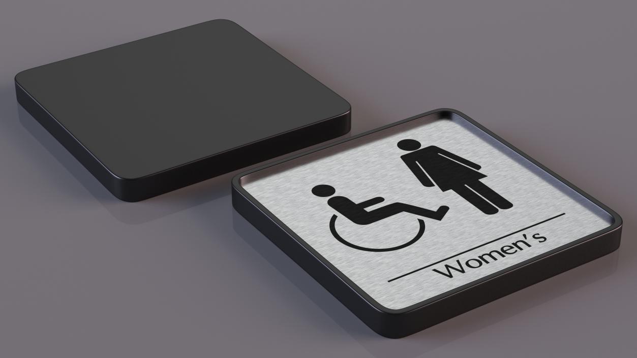 3D Female Disabled Toilet Compliance Sign model