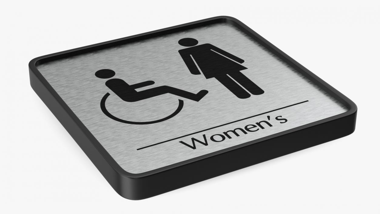 3D Female Disabled Toilet Compliance Sign model