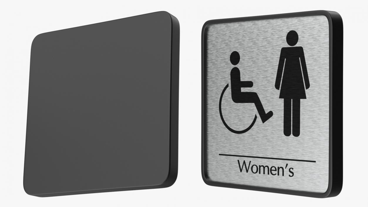 3D Female Disabled Toilet Compliance Sign model