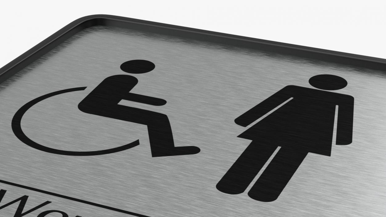 3D Female Disabled Toilet Compliance Sign model