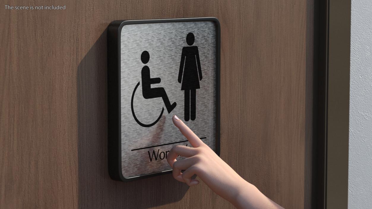 3D Female Disabled Toilet Compliance Sign model