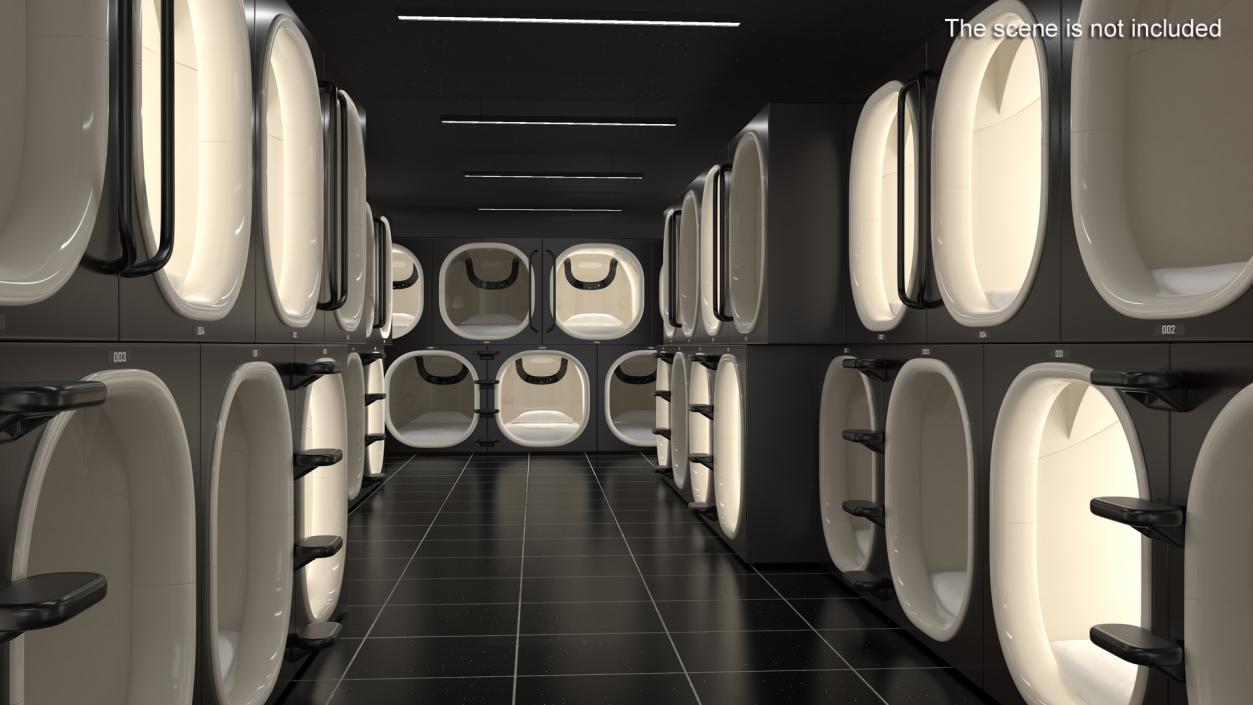 3D model Black Futuristic Capsule Hotel