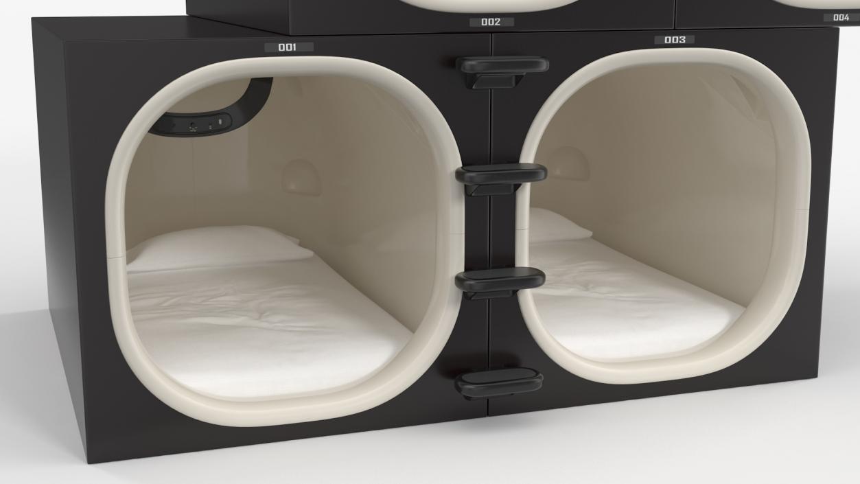 3D model Black Futuristic Capsule Hotel